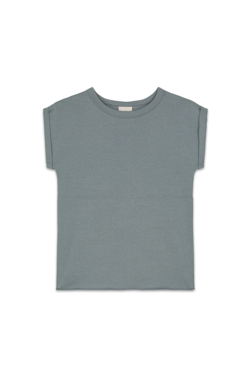 T-Shirt en Coton Bio Bama Bleu Gris