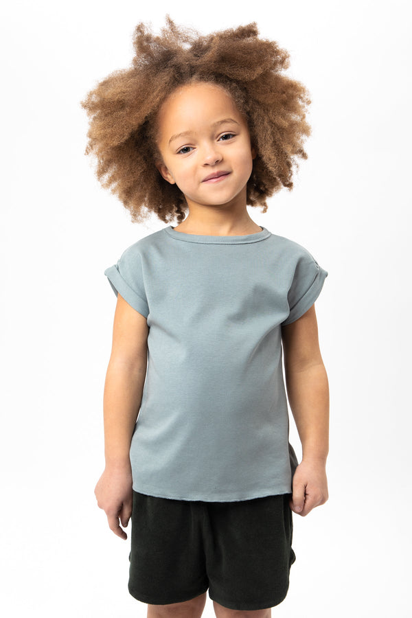 T-Shirt en Coton Bio Bama Bleu Gris