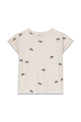 T-Shirt en Coton Bio Bama Poisson Boule Ecru