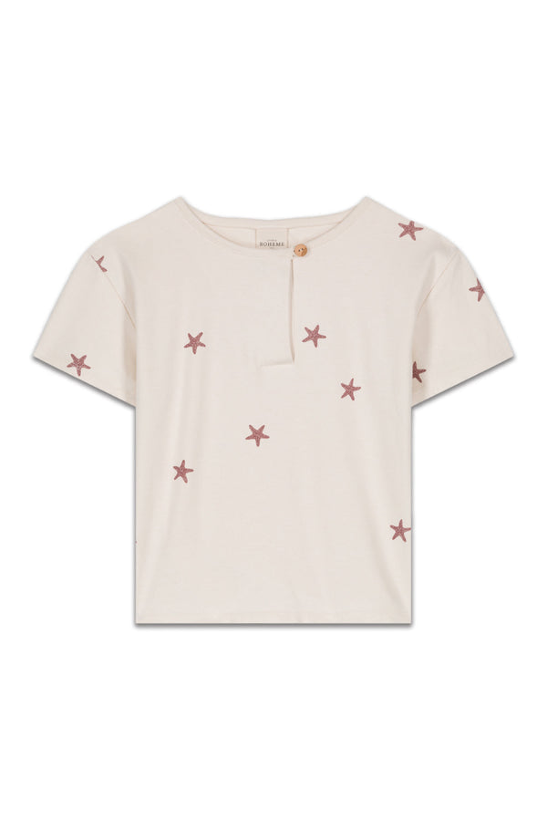 Orso Starfish Jersey-T-Shirt Ecru