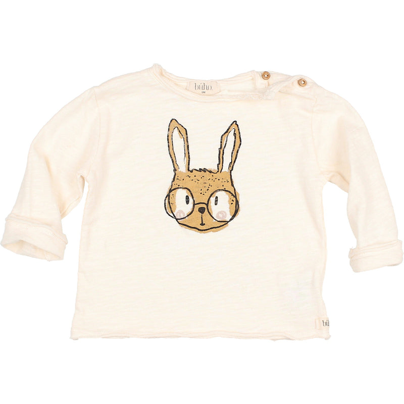 T-Shirt ML bébé pour idée cadeaux de naissance original - Buho - Tee-Shirt Manches Longues Lapin à Lunettes en coton bio - Photo 3