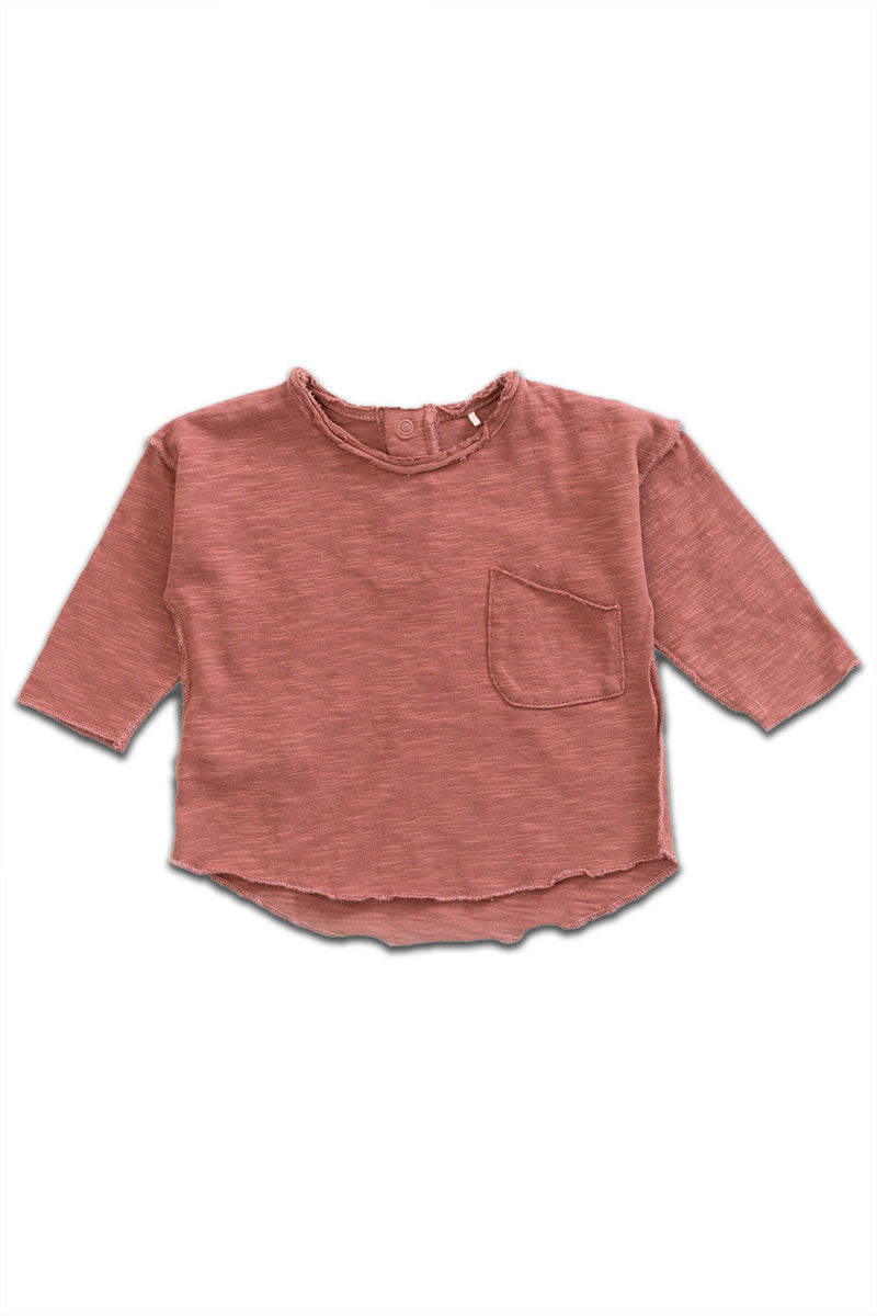 T-Shirt MC bébé pour cadeau de naissance original - Play Up - T-Shirt Flamé OldTile Bordeaux en coton bio - Photo 1