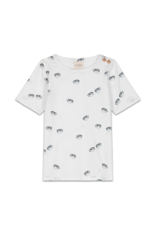 Camiseta de baño Rio manga corta anti-UV blanco Fish Ball