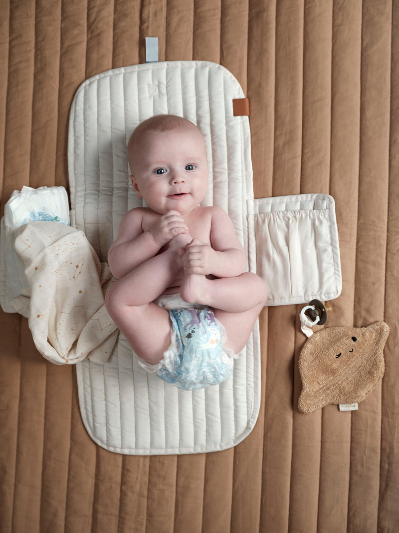 Tapis à Langer Bébé en Coton Bio - Fabelab - Tapis à Langer Bleu – Pépites