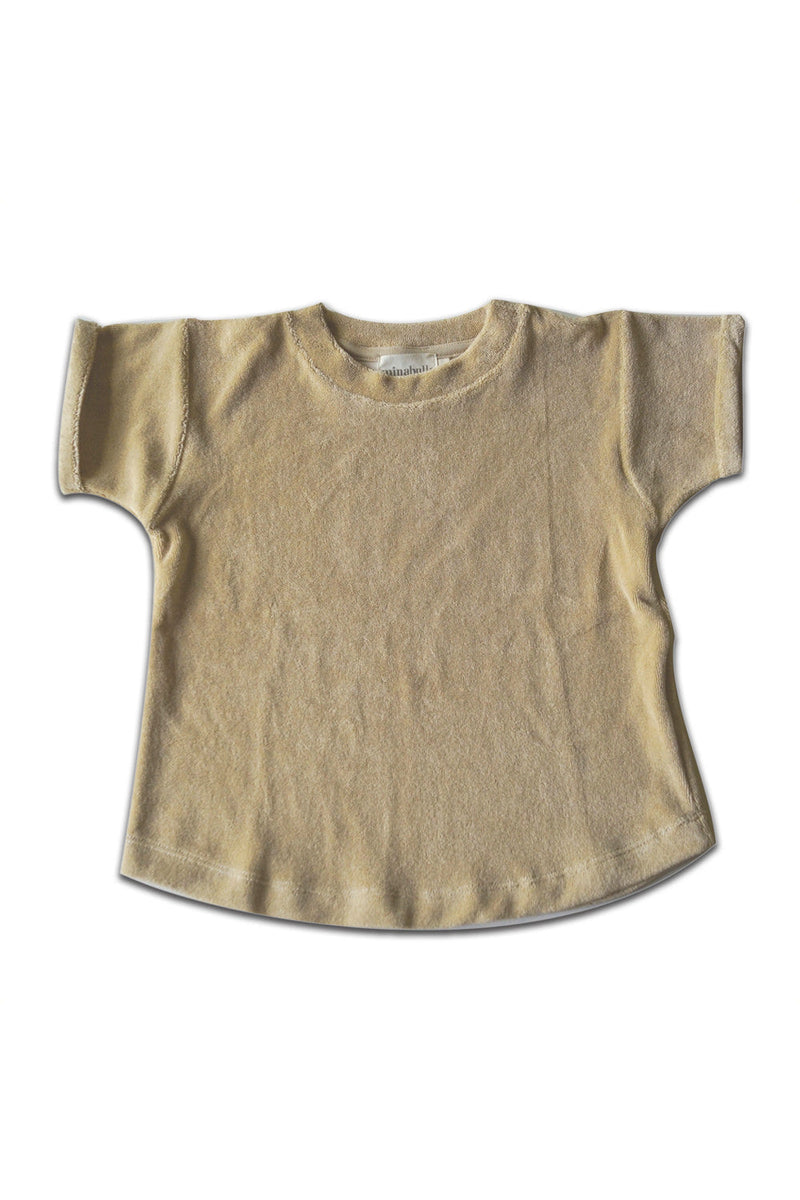 T-Shirt MC bébé pour cadeau de naissance original - Minabulle - Tee-Shirt Maé éponge Latte en coton bio - Photo 1