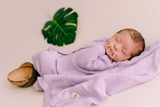 Tenue de Naissance en Coton Bio Lilas Violette