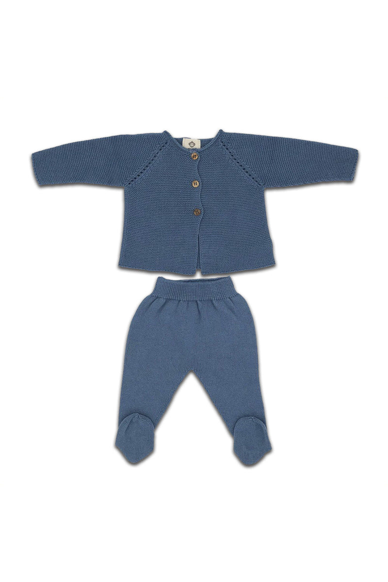 Tenue de Naissance bébé pour cadeau de naissance original - Micu Micu - Tenue de Naissance en Coton Bio Bleue en coton bio - Photo 1
