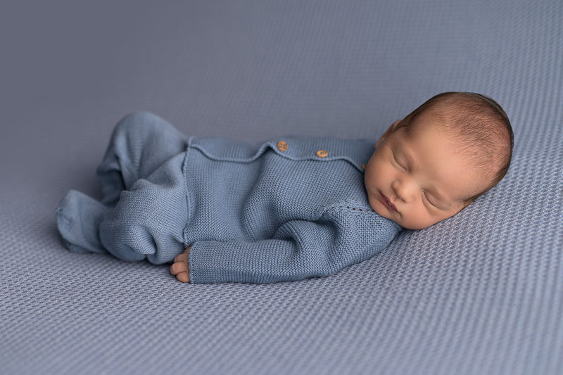 Tenue de Naissance bébé pour idée cadeaux de naissance original - Micu Micu - Tenue de Naissance en Coton Bio Bleue en coton bio - Photo 6