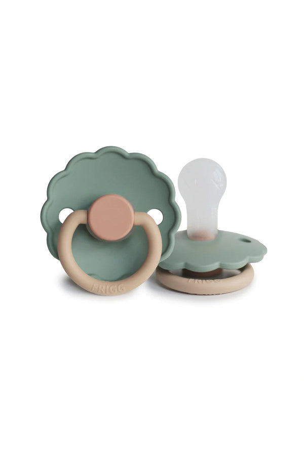 Tétine en Silicone Naturel Frigg Daisy Bloom Willow Verte