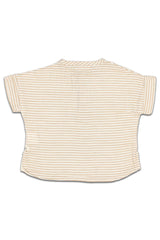 T-Shirt MC bébé pour idée cadeaux de naissance original - Buho - T-shirt en Coton Bio Sand à Rayures Beiges en coton bio - Photo 2
